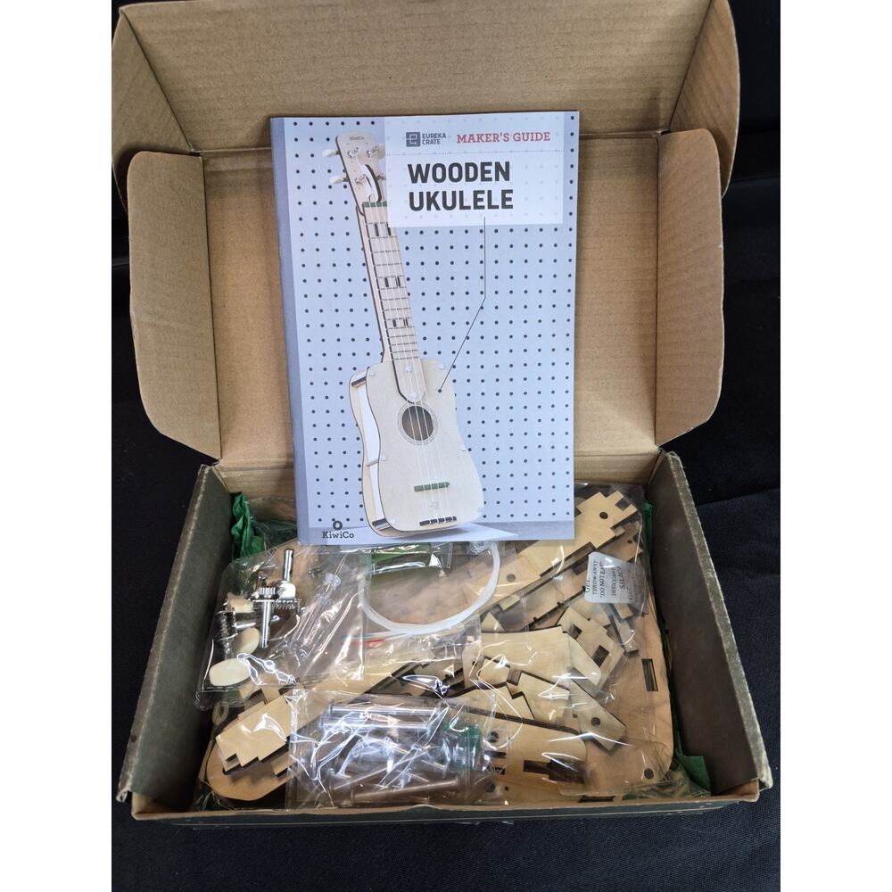 Kiwi Co Eureka Crate WOODEN UKULELE Build Your Own New Never Used Complete Kit